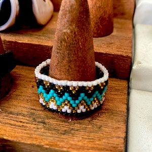 Gorgeous hand beaded ring from bali size 9